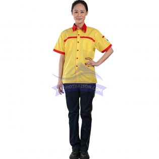 Quần áo công nhân màu vàng đen